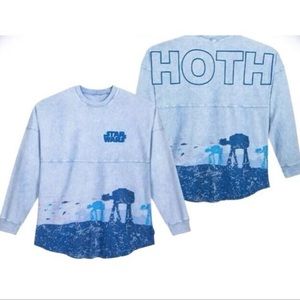 Disney Parks Star Wars Hoth Long Sleeve Blue White Stone Wash Spirit Jersey